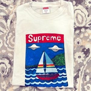 Supreme Sail Boat Tee Shirt - White - Medium